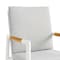 Armen Living Royal White Aluminum and Teak Outdoor Dining Chair with Light Gray Fabric, PK2 840254332799 - alternate 6